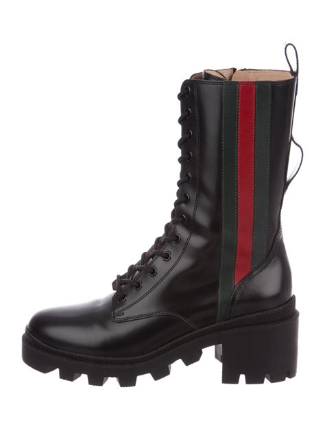 gucci slouch combat boots|thigh high gucci boots.